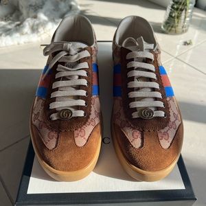 Men’s Gucci Sneaker G74 Brick Red Beige - NEW IN BOX